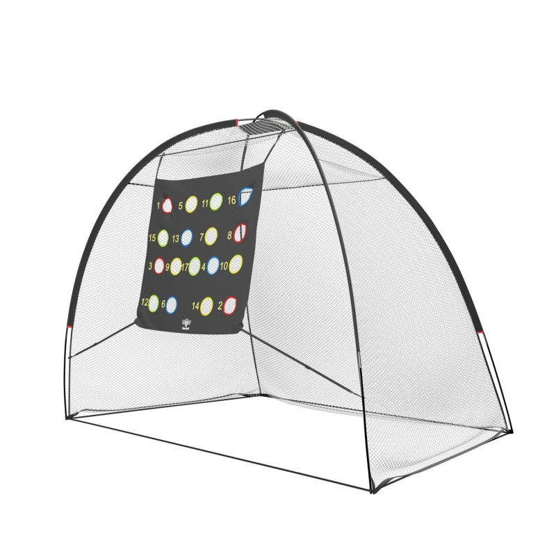 Filet d?entrainement de golf pleins coups (L 305 x H 205 x P 160 cm) avec cible 17 trous et housse de transport