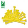 50 Tees de Golf en Bois - Taille 2 3/4 - 70mm Couleur Jaune 50 Tees de Golf en Bois - Taille 2 3/4 - 70mm Couleur Jaune